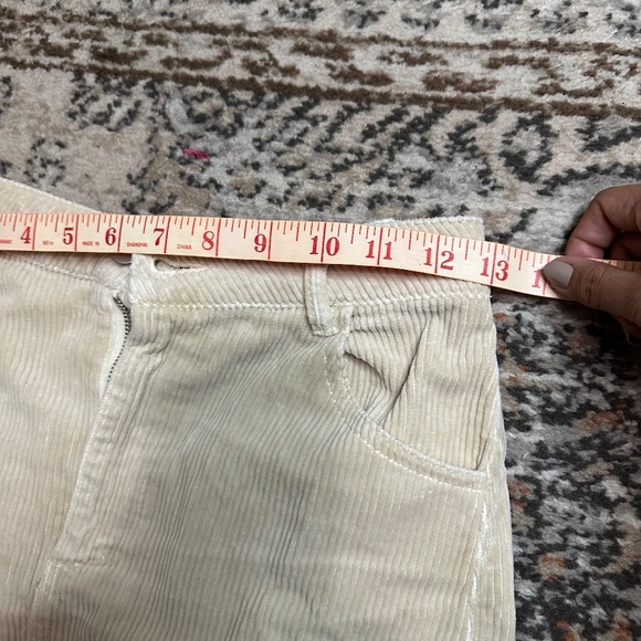 Zara Front Slip Corduroy Midi Skirt in Cream Color Size XS - Picture 7 of 8